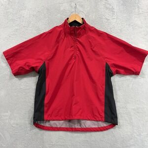 Nike Golf Storm Fit Mens M 1/4 Zip Vented Pullover Wind Rain Repellent Red Black